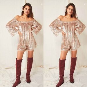 Free People Party Emilia Sequin Romper size XS